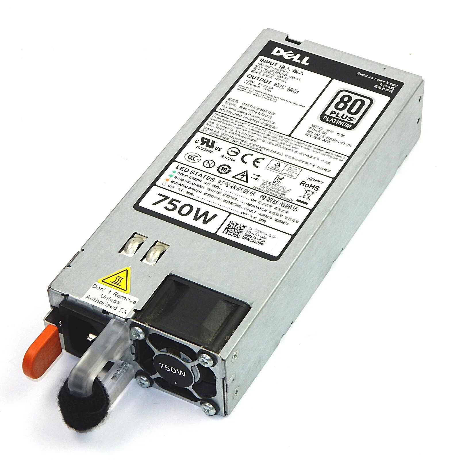 Dell PowerEdge 750W Power Supply – 06W2PW – Compatible with R520/R620/R720/R820/