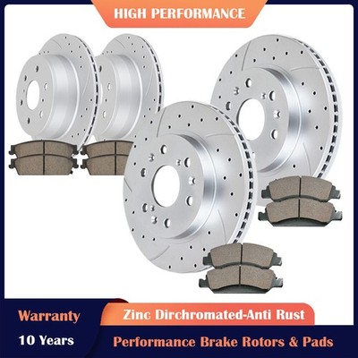 For Chevy SILVERADO GMC SIERRA 1500 Front Rear Rotors Disc and Brakes Pads Kits