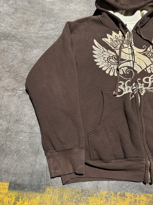 Vintage Shady LTD Full Zip Sherpa Lined Black Hoodie Men's Size XL