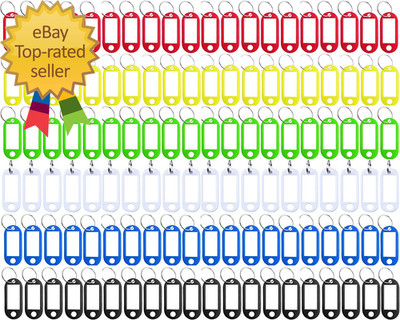 Key Tag Assorted Color Plastic Coded Key ID Label Tags Split Ring Keyring