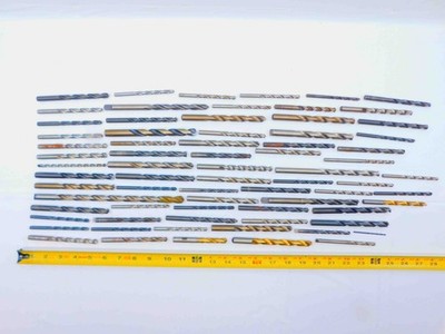 72pc LOT OF HSS TWIST DRILL BITS RANGING FROM 7/32 - 1/2 MOSTLY JOBBER LENGTH