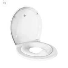 Jool Baby Quick Flip Round Toilet Seat w/ Child Seat Insert Double Lid White