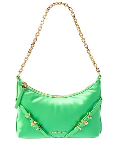 Givenchy Voyou Party Satin & Leather Shoulder Bag Women's Green