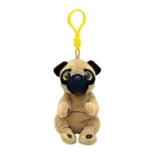 TY Beanie Baby (Beanie Bellies) - IZZY the Pug Dog (Key Clip - 4 inch) - MWMTs