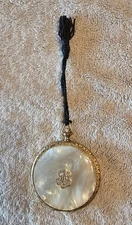 VTG 1960'S ESTEE LAUDER MOTHER OF PEARL POCKET WATCH POWDER COMPACT - BEAUTIFUL!