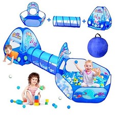 3 in 1 Kids Play Tent with Play Tunnel, Ball Pit, 3 In 1 Kids Play Tent