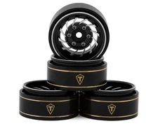 Treal Hobby Type L 1.0" Aluminum Cyclone Beadlock Wheels (Silver) (4) (27.5g ea)