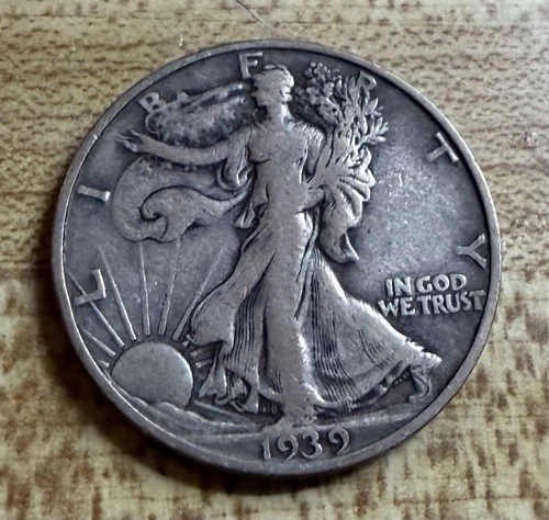 1939-S Walking Liberty Half  VG ½ Dollar 90% Silver 30.6mm Coin, KM# 142