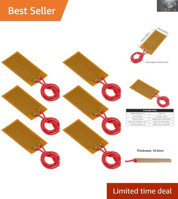 6pcs Polyimide Heater Plate 12V 7W 25x50mm - Reliable Heating Solution