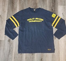 Vintage Ralph Lauren Polo Jeans Co. Jersey Style Shirt Mens 1967 Embroider Large