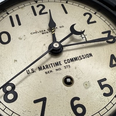WWII Chelsea Clock U.S. Maritime Commission Ship Key Wind Works