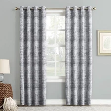- 51948 Darren Distressed Woven Jacquard Blackout Grommet Curtain Panel, 50" ...