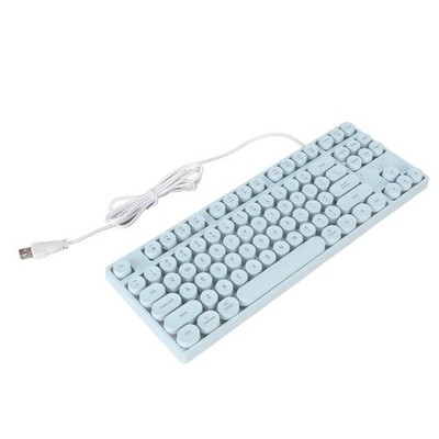 87-Key Gaming Keyboard, Ergonomic Mechanical Keyboard With Round Keycaps, Wired_