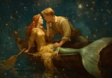 Mermaid Fantasy Canvas Modern Home Decor Wall Art Poster Print Painting 105