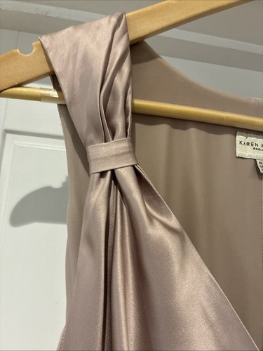 KAREN MILLEN Evening Dress Dusky Pink Satin Full Length Fishtail Size 10-12 Uk - Picture 18 of 23