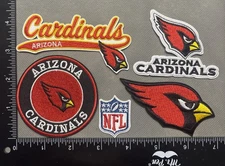 LOT OF 5 ARIZONA CARDINALS IRON ON EMBROIDERED PATCH