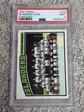 1976 TOPPS HOCKEY CARD PSA 9 NEW YORK ISLANDERS TEAM CARD BRYAN TROTTIER ROOKIE