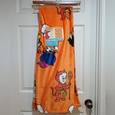 New Casper Halloween Orange Red Blue Plush Throw Blanket 50x70