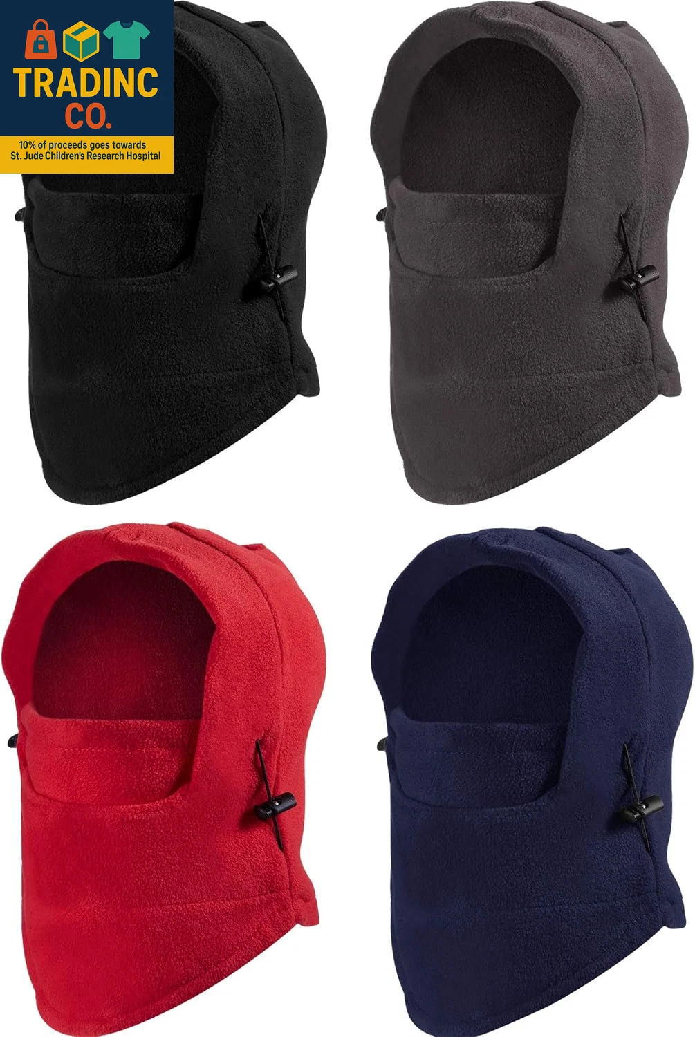 Balaclava Ski Mask Set - 4 Windproof Fleece Face Covers for Winter Use