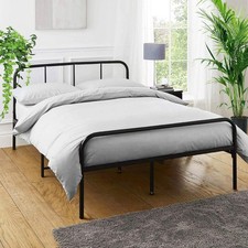Single Bed Frame Metal Rounded Headboard Easy Assembly Bed Base Storage 6.5x3ft
