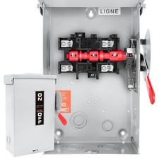 60 Amp Disconnect Switch Box,2 Pole Safety Switch, Non-Fusible, Indoor  outdoor