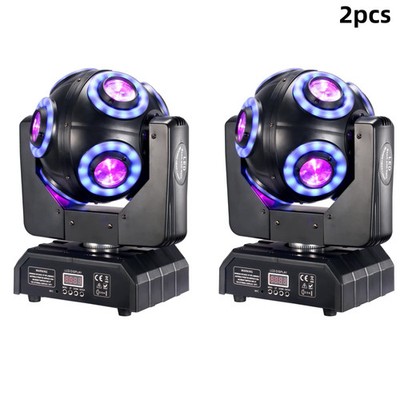 2pcs LED Moving Head Football Light 8x15W RGBW 4in1 With Halo RGB 360 ° Rotation