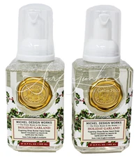 Michel Design Works Holiday Garland Foaming Sink Hand Soap 2pc Small 4.7 oz New
