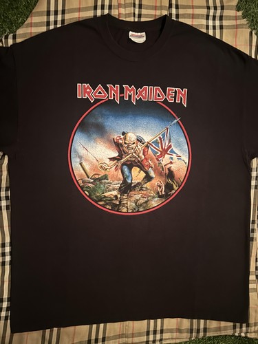 Y2K 2006 Iron Maiden Black Shirt Men XL Eddie The Trooper UK Band Tee Metal Rock - Bild 3 von 8