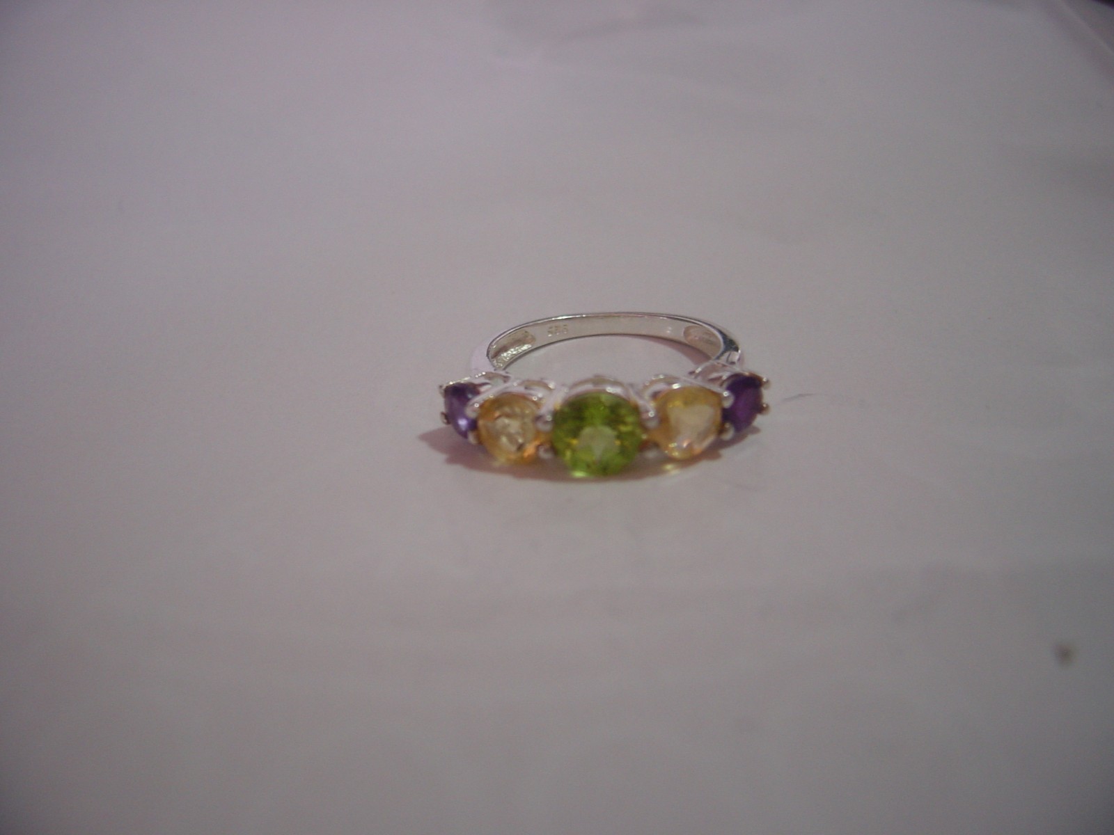 vintage solid silver-beautiful vibrant ring-genui… - image 6