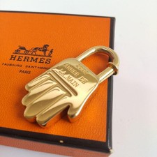 Hermes Padlock 2002 Limited edition Hand Charm Gold Excellent condition Auth