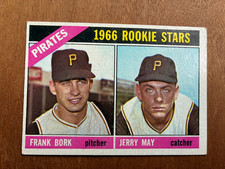 1966 Topps Baseball Card #123 Pirates Rookie Stars Frank Bork / Jerry May. rookie card picture