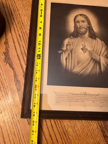 Consecration of the Family Sacred Heart of Jesus Antique Print - Unsigned 1926 - Picture 2 of 12