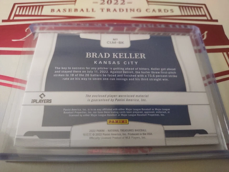 BRAD KELLER  76/99 - COLOSSAL MATERIALS/ROYALS - 2022 PANINI NATIONAL TREASURES - Image 2 of 2