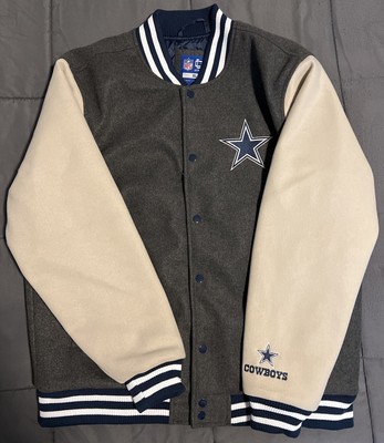 Dallas Cowboys NFL Fleece Embroidered Varsity Bomber Jacket - Size XL NWT