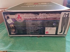 ProLiners 3 Ply Stretch Nylon Chest Waders Mens Sz 8 KHAKI 