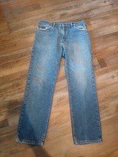 Vintage Lee Jeans Mens Size 34 Straight Leg Blue Denim Distressed Cotton 34x30