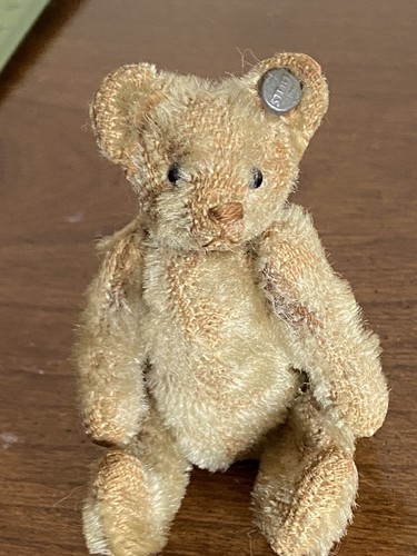 Steiff früher antiker Mohair Mini Bär 3,5" lang F Knopf selten Vorkrieg einmal weiß? - Bild 14 von 16