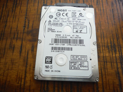 HITACHI HTS545050A7E362 2.5'' 500GB LAPTOP HDD Hard Drive 5400rpm