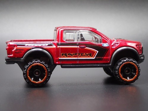 2017 - 2020 Ford F150 Raptor Pick-Up Camion Rosso 1:64 Scala Modellino Auto - Foto 4 di 8