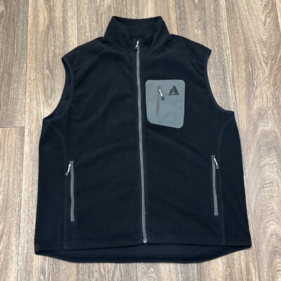 Eddie Bauer Vest Men's XL Black First Ascent Full Zip Fleece