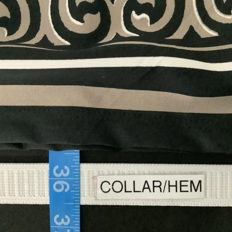 Vestido Ellen Parker Grande Negro Blanco Elegante Informal Imitación Envolvente Manga Gorra Corbata Lateral Foto 4 de 4