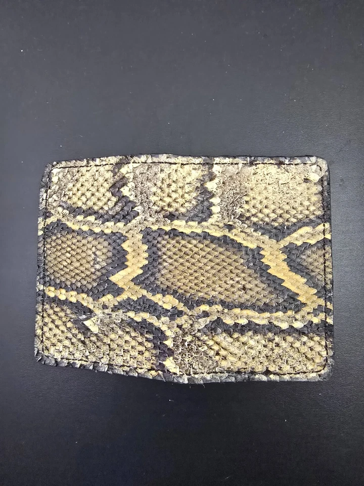 Estuche para tarjetas de crédito PITÓN birmano Piel de serpiente Hecho a mano Estuche para tarjetas de crédito MILLENNIAL Foto 4 de 4