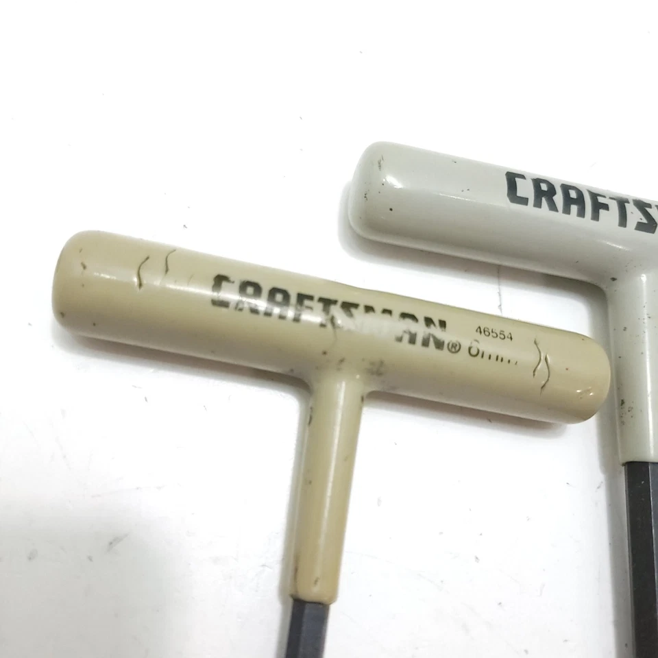 Vintage Craftsman Hex Metric T-Handle Allen Wrenches 8mm 46555 and 6mm 46554 - Image 2 of 4