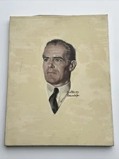 ANTIQUE ART DECO PAINTING ILLUSTRATION WALTER BAUMHOFER FAMOUS PORTRAIT LISTED