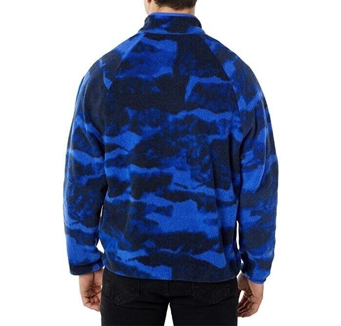 ★adidas★ Animal Print Fleece Crop Half Zip Up Top Sky Blue adidas Adventure Polar Fleece Allover Print Half-Zip