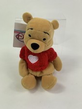 Disney Store Pooh W/ Red Sweater Mini Bean Bag Plush New With Tags