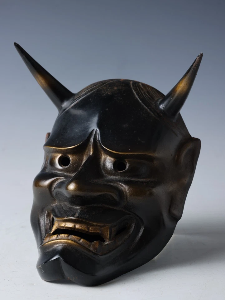 Hecho en Japón Vintage Hierro Antiguo Vintage Máscara Noh Hannya 般若 -Celos Mujer- Foto 4 de 4