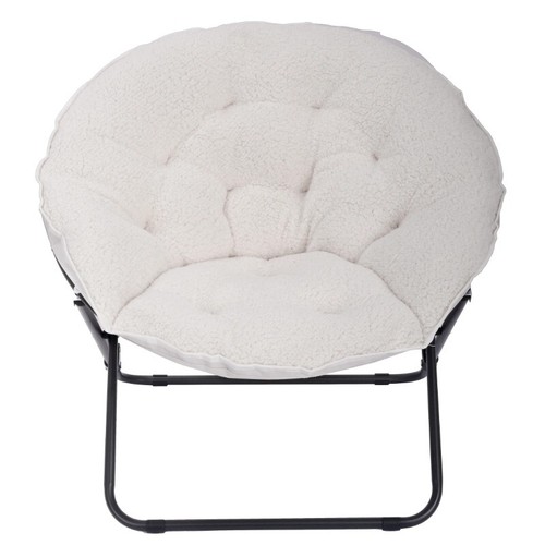 Saucer Folding Chair Wide Seat Comfort Small-space Home Portable Dorm Dining New