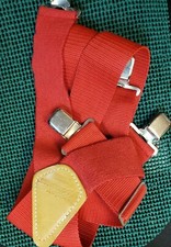 Vintage Popular Mechanics Red Suspenders Braced Hipster Farmer USA Made