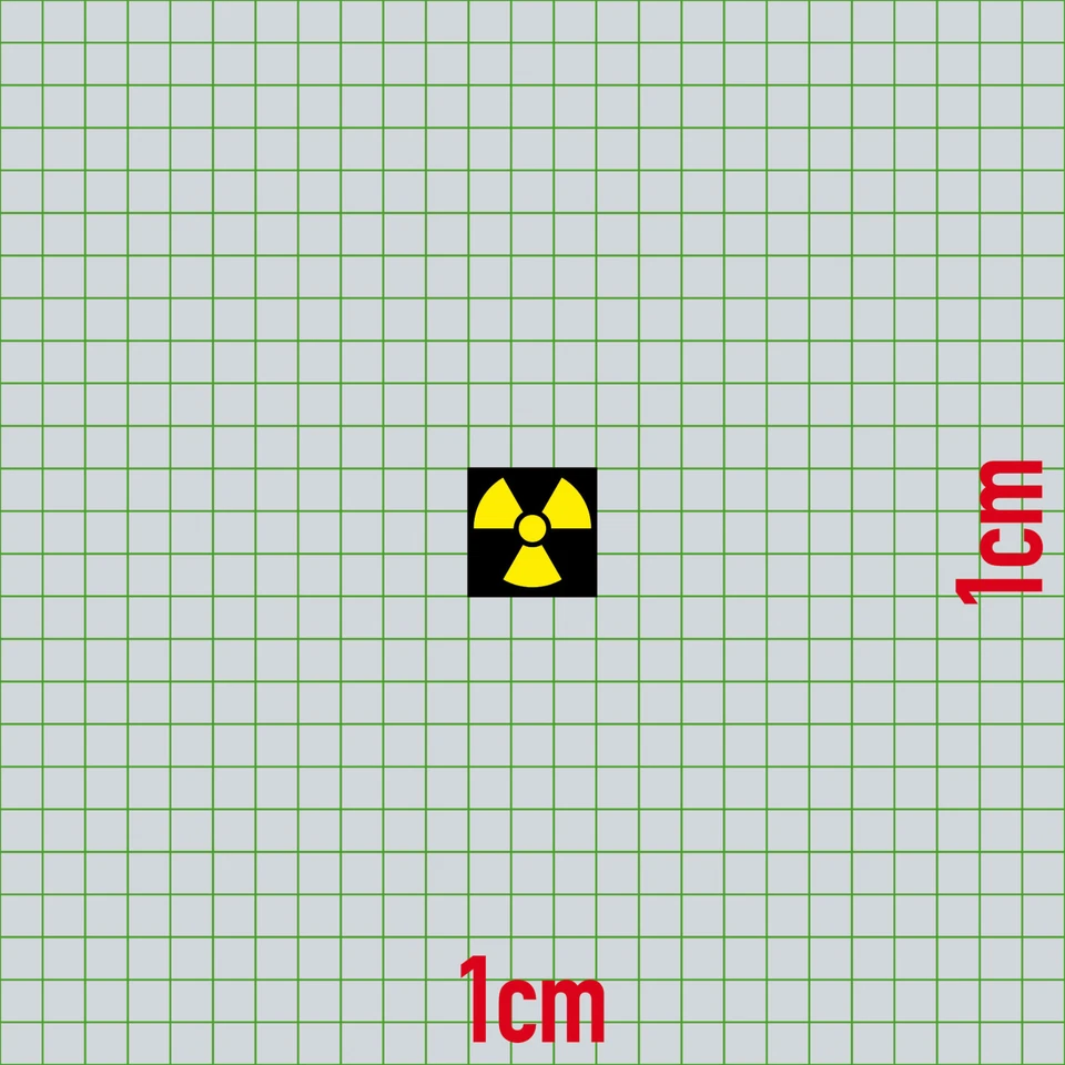 20 Aufkleber 1cm Radioaktiv Strahlung Symbol Zeichen Mini Sticker RC Modellbau - Bild 2 von 4